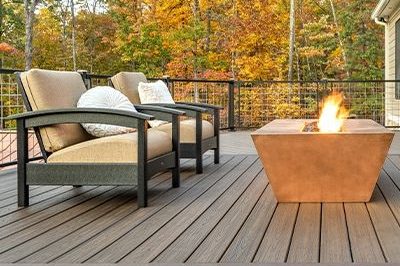 Lava Rock Trex Decking